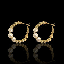 Load image into Gallery viewer, Beaded Pearl Hoop Earrings
